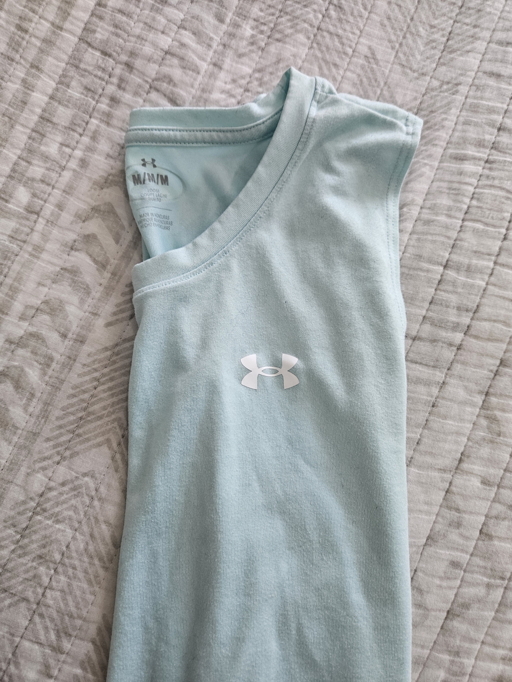 Under Armour Light Green Womens' Active Wear Top with White Logo
